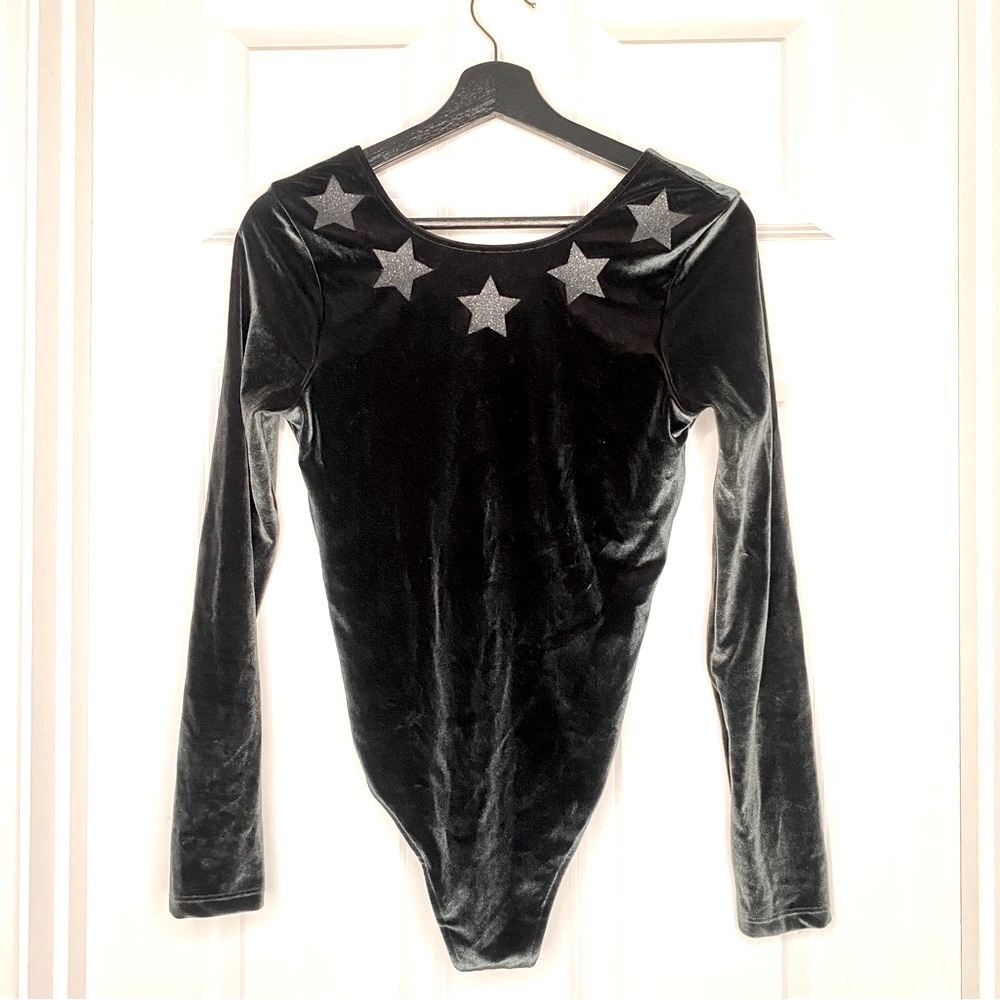 NWOT VS Sport Green Velvet bodysuit Sz S